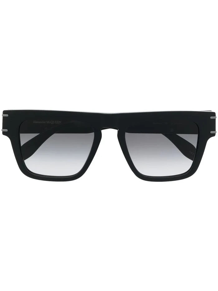 ALEXANDER MCQUEEN Logo-print Sunglasses Black/Grey - MAISONDEFASHION.COM