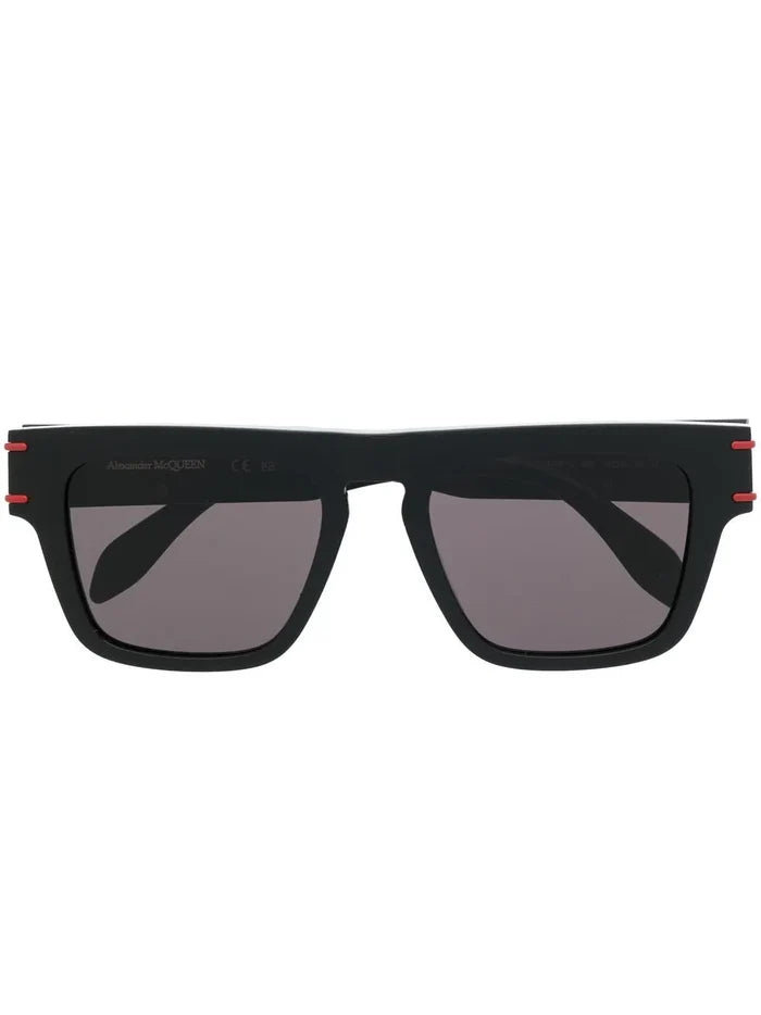 ALEXANDER MCQUEEN Logo-print Sunglasses Black/Smoke - MAISONDEFASHION.COM