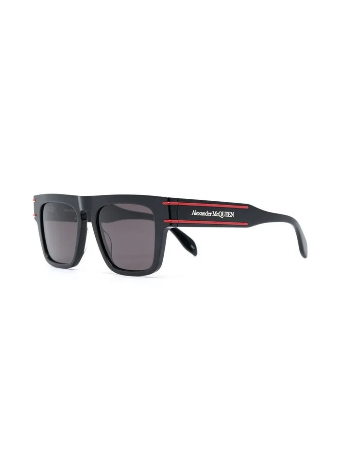 ALEXANDER MCQUEEN Logo-print Sunglasses Black/Smoke - MAISONDEFASHION.COM
