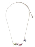 OFF-WHITE Logo Rainbow Necklace Silver - MAISONDEFASHION.COM