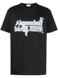 ALEXANDER MCQUEEN MEN Logo Skeleton Print T-Shirt Black - MAISONDEFASHION.COM