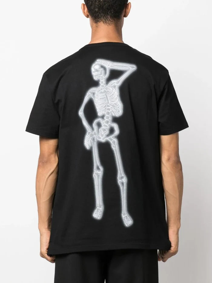 ALEXANDER MCQUEEN MEN Logo Skeleton Print T-Shirt Black - MAISONDEFASHION.COM