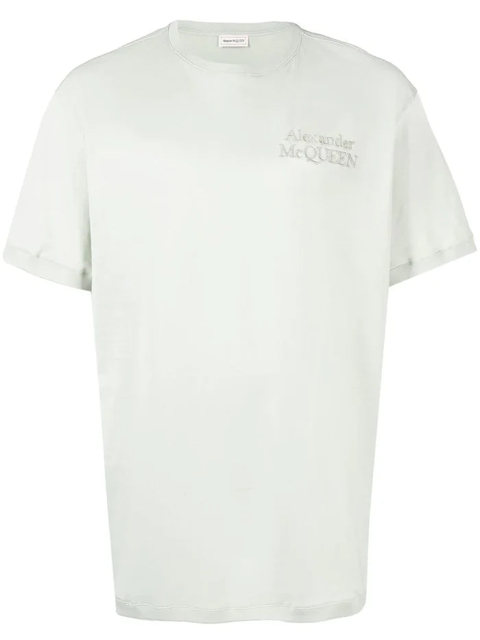 ALEXANDER MCQUEEN Logo T-shirt Opal - MAISONDEFASHION.COM