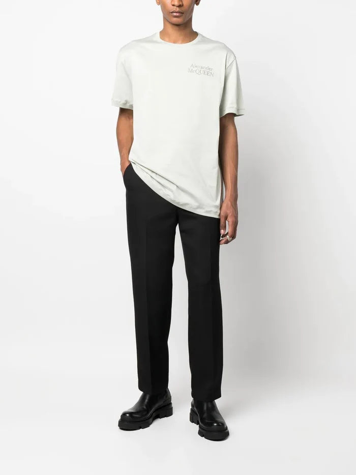 ALEXANDER MCQUEEN Logo T-shirt Opal - MAISONDEFASHION.COM