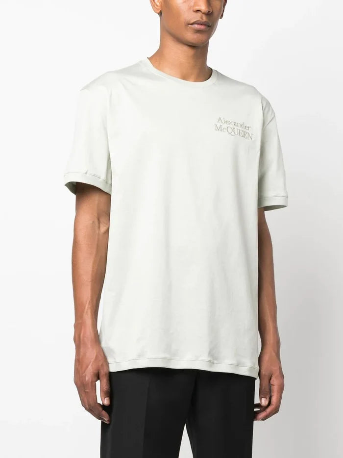 ALEXANDER MCQUEEN Logo T-shirt Opal - MAISONDEFASHION.COM