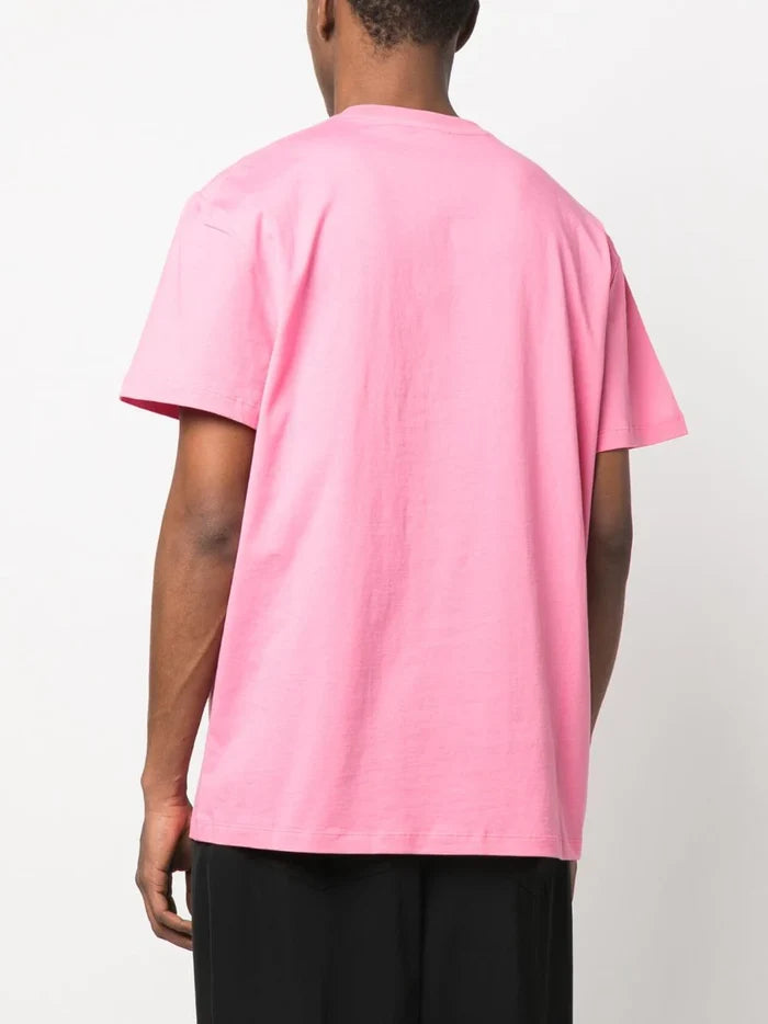 ALEXANDER MCQUEEN Logo Tape T-Shirt Sugar Pink - MAISONDEFASHION.COM