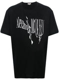 ALEXANDER MCQUEEN Logo Twist T-shirt Black - MAISONDEFASHION.COM