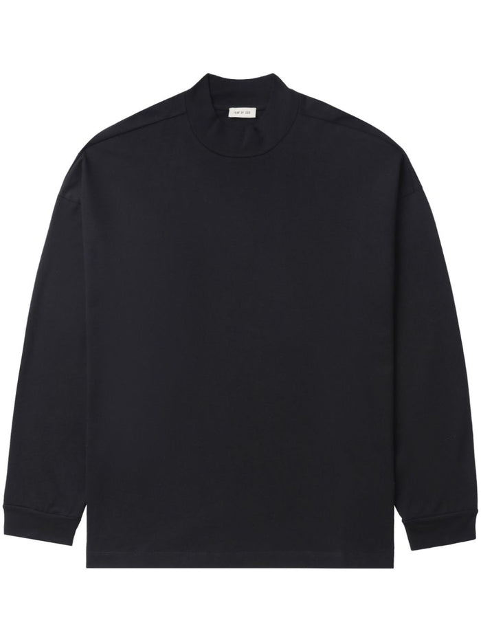 FEAR OF GOD Lounge Branded Cotton Long Sleeve T-Shirt Black - MAISONDEFASHION.COM