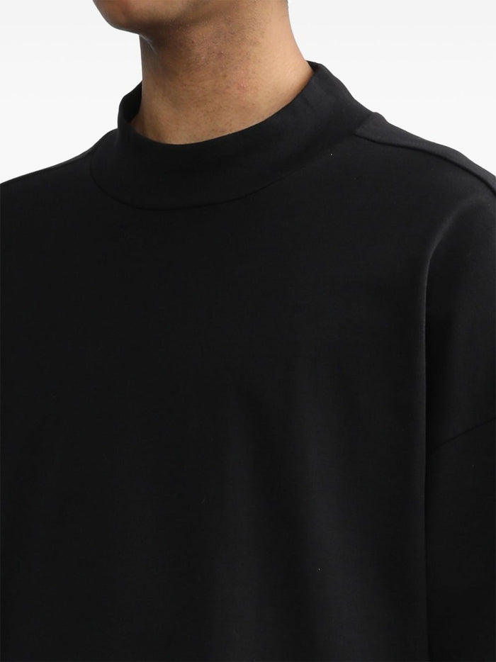 FEAR OF GOD Lounge Branded Cotton Long Sleeve T-Shirt Black - MAISONDEFASHION.COM