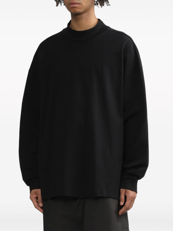 FEAR OF GOD Lounge Branded Cotton Long Sleeve T-Shirt Black - MAISONDEFASHION.COM