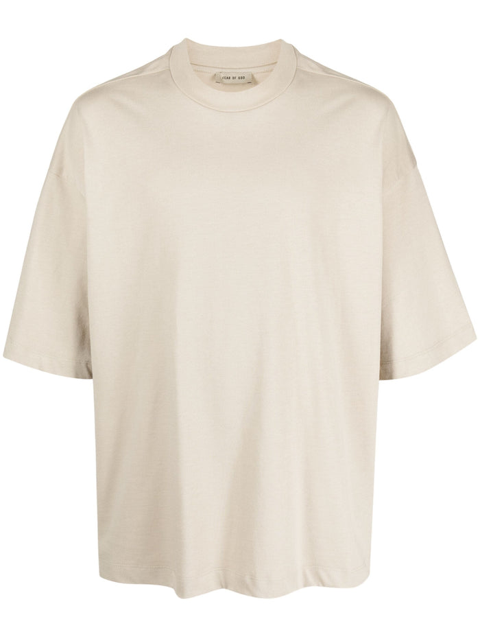 FEAR OF GOD Lounge Branded Cotton T-Shirt Cement - MAISONDEFASHION.COM