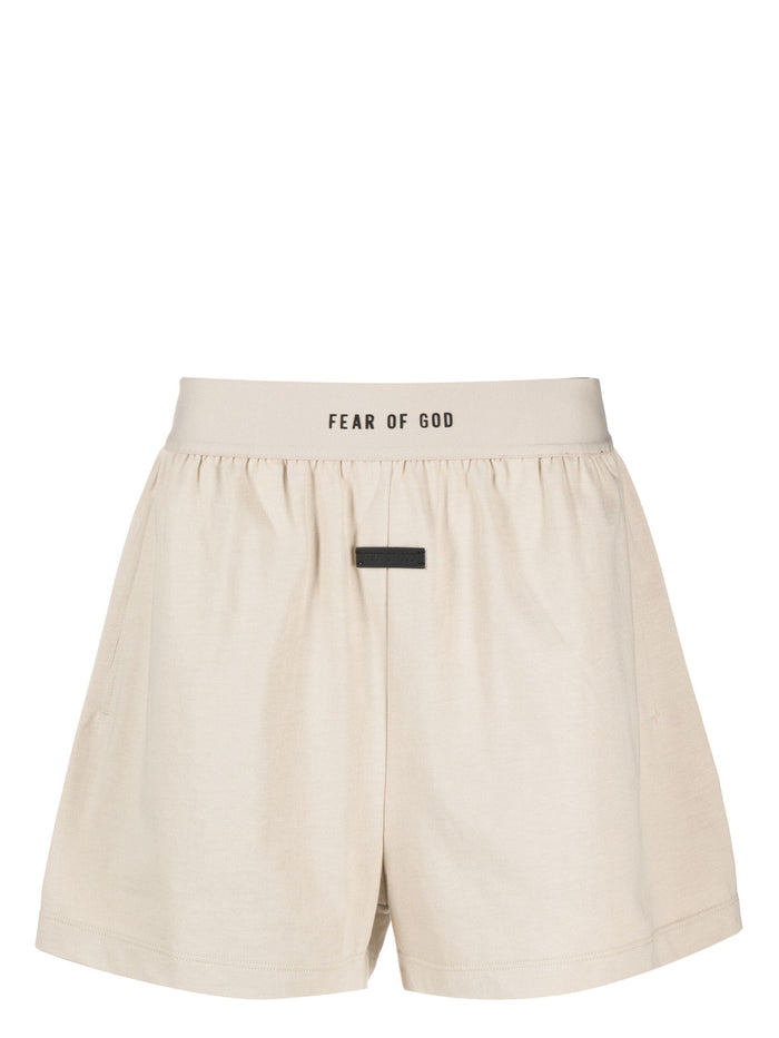 FEAR OF GOD Lounge Branded-Waistband Cotton-Jersey Shorts Cement - MAISONDEFASHION.COM