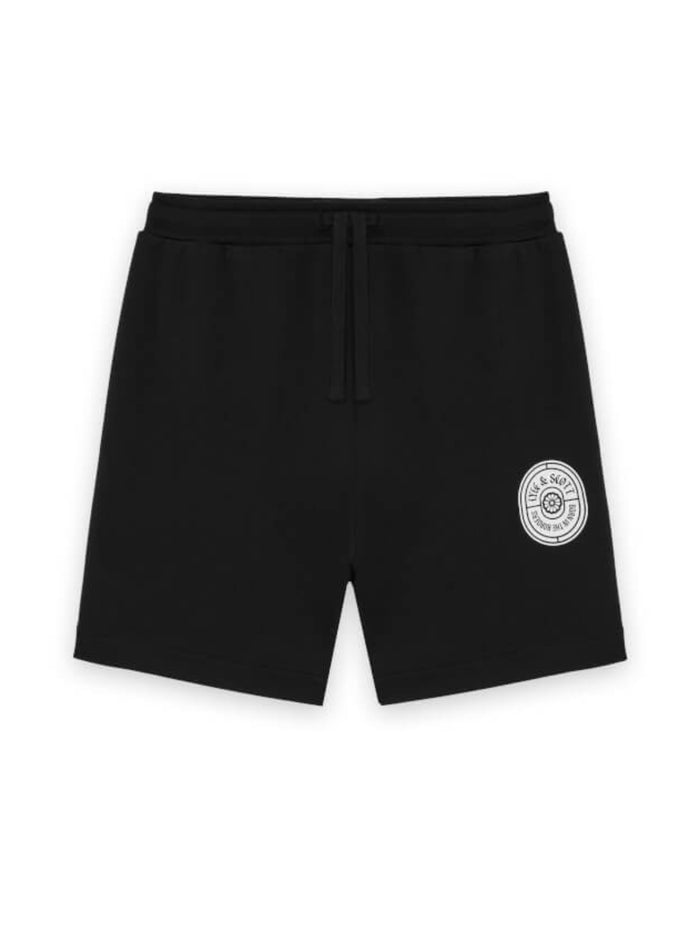 LYLE & SCOTT Borders Label Graphic Sweatshort Jet Black - MAISONDEFASHION.COM