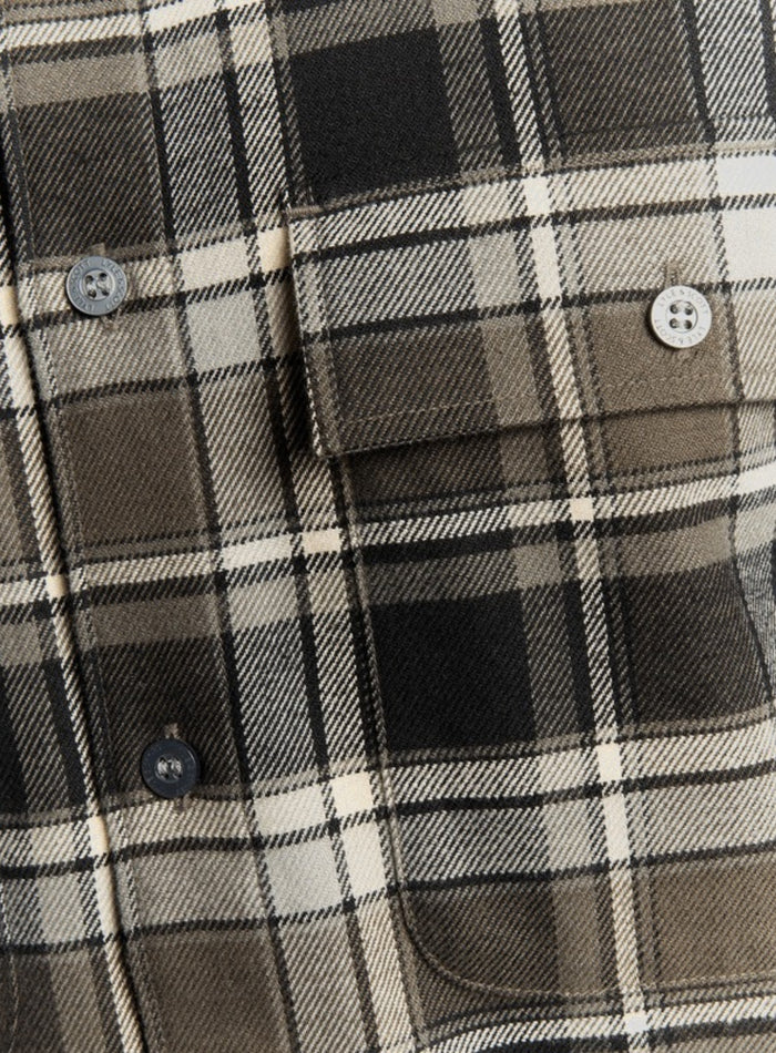 LYLE & SCOTT Brushed Cotton Check Shirt Jet Black/ Limestone - MAISONDEFASHION.COM