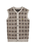 LYLE & SCOTT Brushed Intarsia Cardigan Light Grey Marl - MAISONDEFASHION.COM