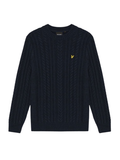 LYLE & SCOTT Cable Knit Crew Neck Jumper Dark Navy Marl