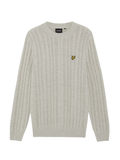 LYLE & SCOTT Cable Knit Crew Neck Jumper Putty Marl