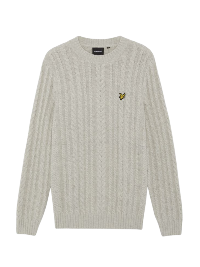 LYLE & SCOTT Cable Knit Crew Neck Jumper Putty Marl