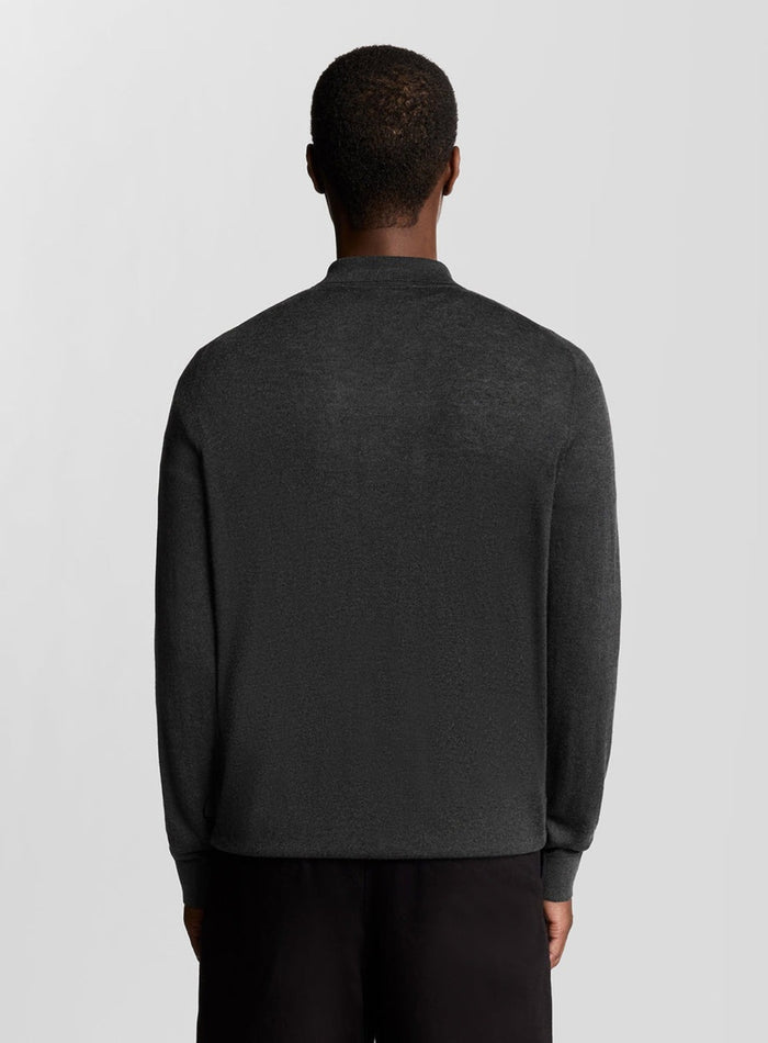 LYLE & SCOTT Cable Knitted Shirt Charcoal Marl - MAISONDEFASHION.COM