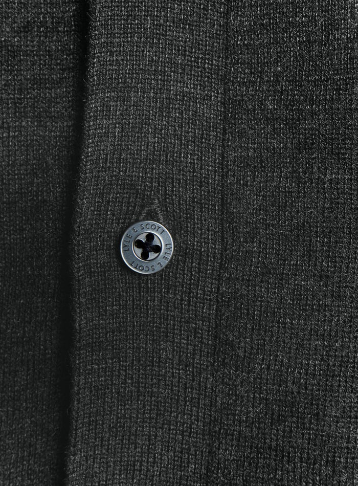 LYLE & SCOTT Cable Knitted Shirt Charcoal Marl - MAISONDEFASHION.COM