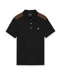 LYLE & SCOTT Check Panelled Polo Shirt Jet Black