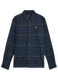 LYLE & SCOTT Checked Flannel Shirt Dark Navy/ Tree Green - MAISONDEFASHION.COM