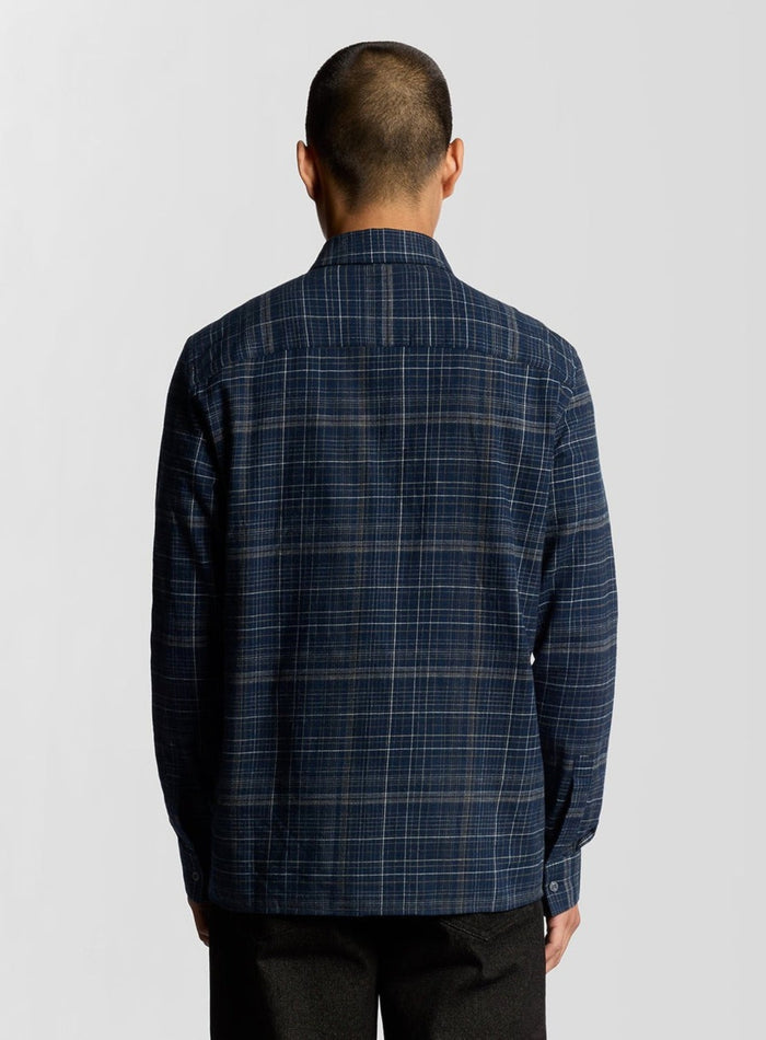 LYLE & SCOTT Checked Flannel Shirt Dark Navy/ Tree Green - MAISONDEFASHION.COM