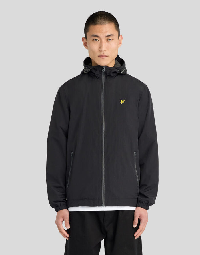 LYLE & SCOTT Contrast Zip Through Hooded Jacket Jet Black