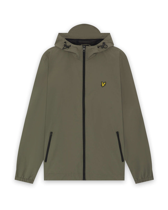 LYLE & SCOTT Contrast Zip Through Hooded Jacket Khaki Ash