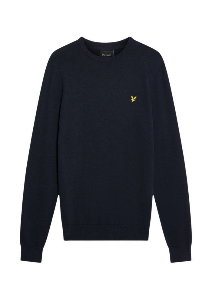 LYLE & SCOTT Cotton Crew Neck Jumper Dark Navy - MAISONDEFASHION.COM