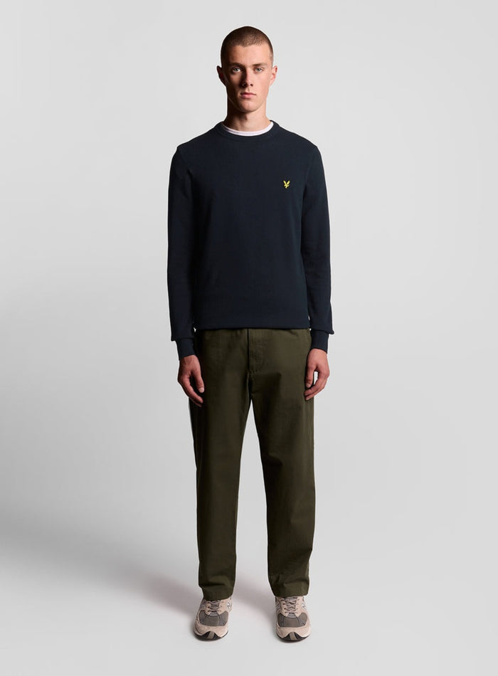 LYLE & SCOTT Cotton Crew Neck Jumper Dark Navy - MAISONDEFASHION.COM