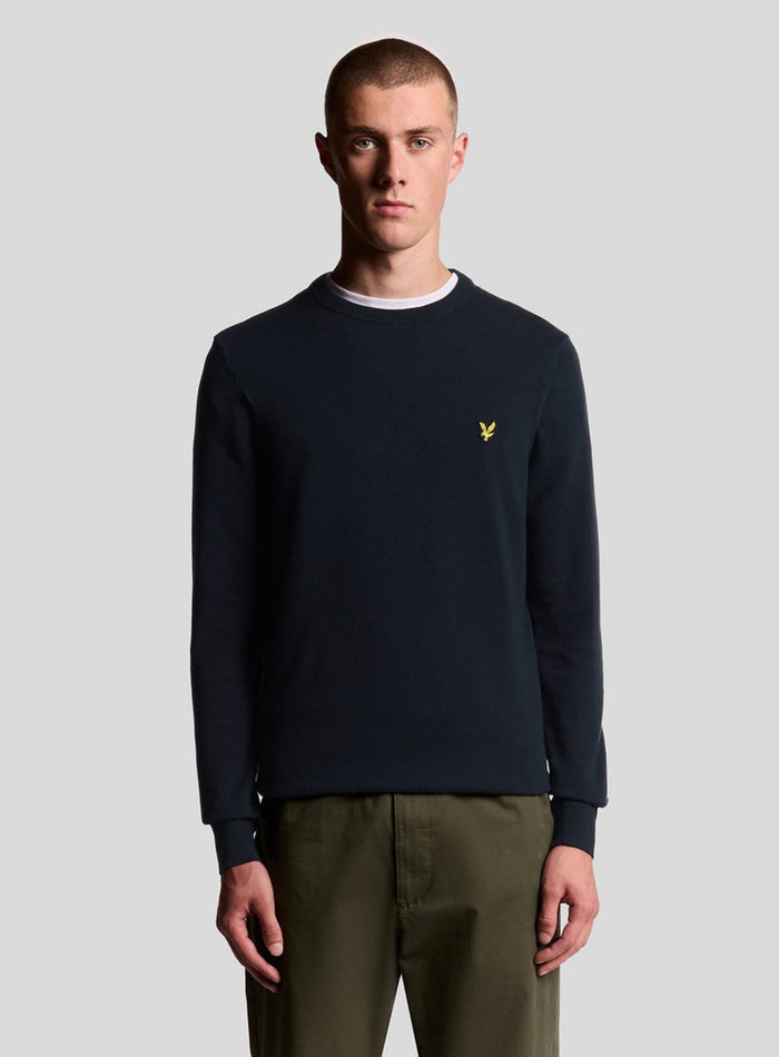 LYLE & SCOTT Cotton Crew Neck Jumper Dark Navy - MAISONDEFASHION.COM