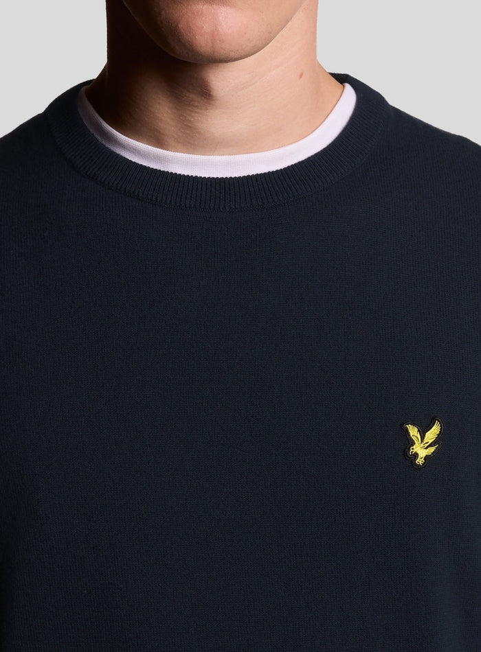 LYLE & SCOTT Cotton Crew Neck Jumper Dark Navy - MAISONDEFASHION.COM