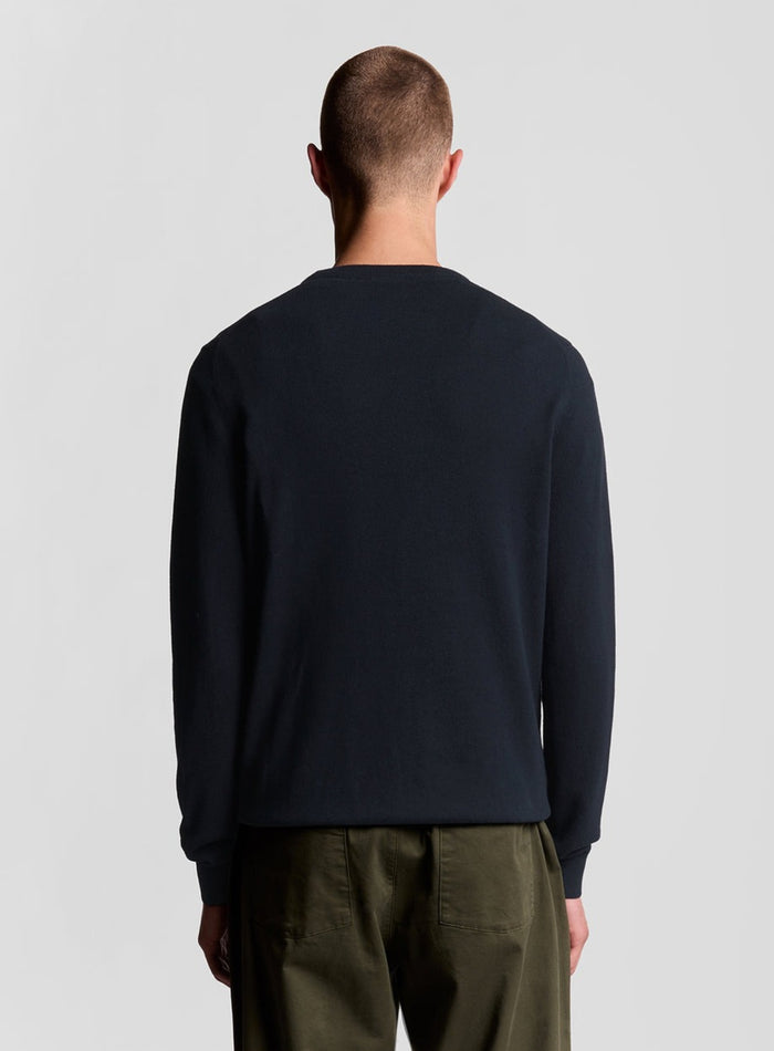 LYLE & SCOTT Cotton Crew Neck Jumper Dark Navy - MAISONDEFASHION.COM