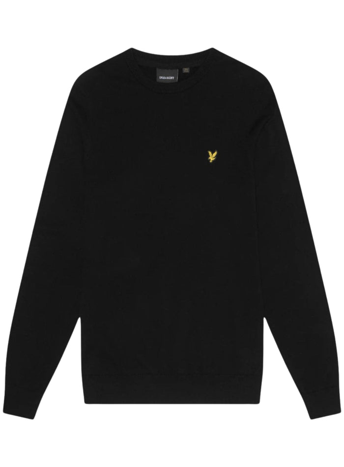 LYLE & SCOTT Cotton Crew Neck Jumper Jet Black - MAISONDEFASHION.COM