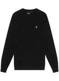 LYLE & SCOTT Cotton Crew Neck Jumper Jet Black - MAISONDEFASHION.COM