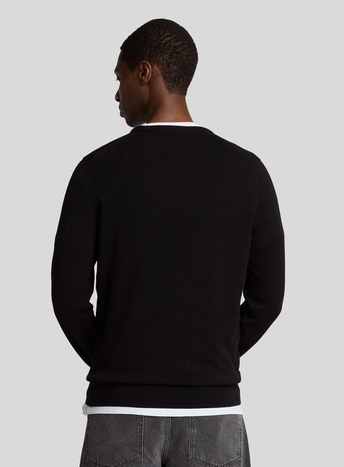 LYLE & SCOTT Cotton Crew Neck Jumper Jet Black - MAISONDEFASHION.COM