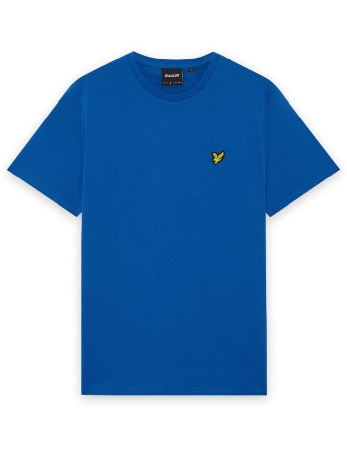LYLE & SCOTT Cotton Crew Neck Plain T-Shirt Lucid Blue - MAISONDEFASHION.COM