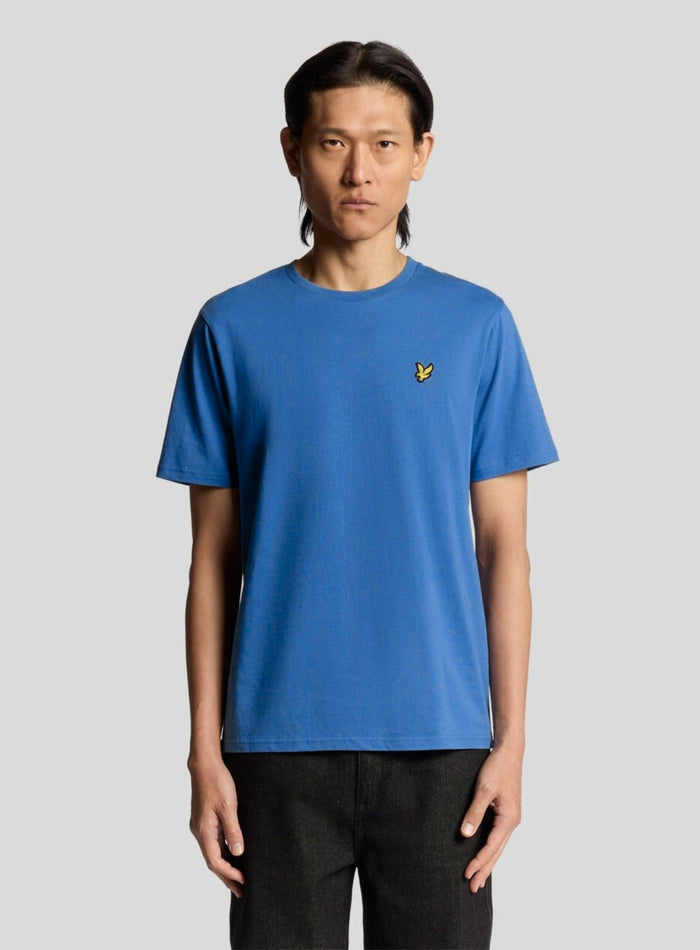 LYLE & SCOTT Cotton Crew Neck Plain T-Shirt Lucid Blue - MAISONDEFASHION.COM