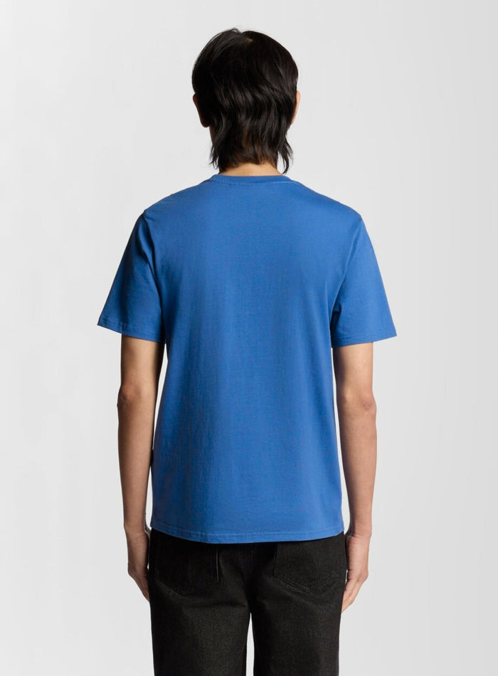 LYLE & SCOTT Cotton Crew Neck Plain T-Shirt Lucid Blue - MAISONDEFASHION.COM