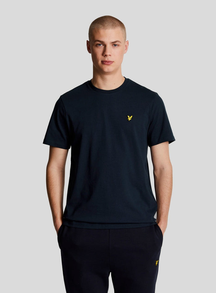 LYLE & SCOTT Cotton Crew Neck Regular Fit T-Shirt Navy - MAISONDEFASHION.COM