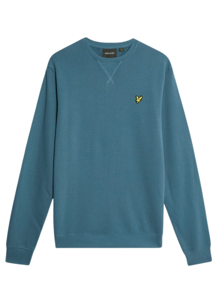 LYLE & SCOTT Cotton Crew Neck Sweatshirt Deep Water - MAISONDEFASHION.COM