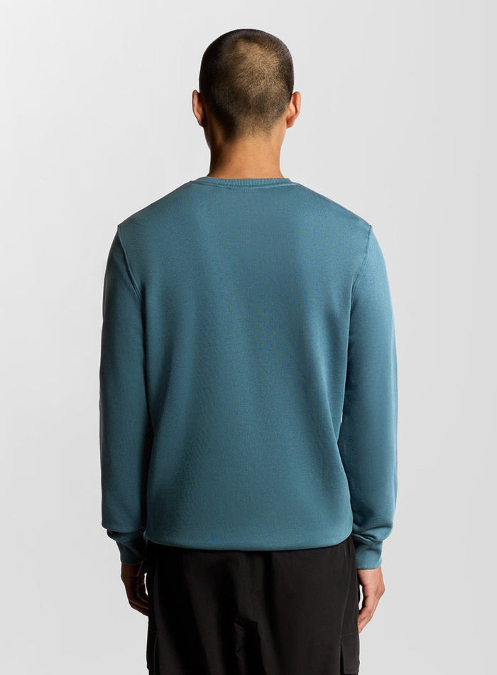 LYLE & SCOTT Cotton Crew Neck Sweatshirt Deep Water - MAISONDEFASHION.COM