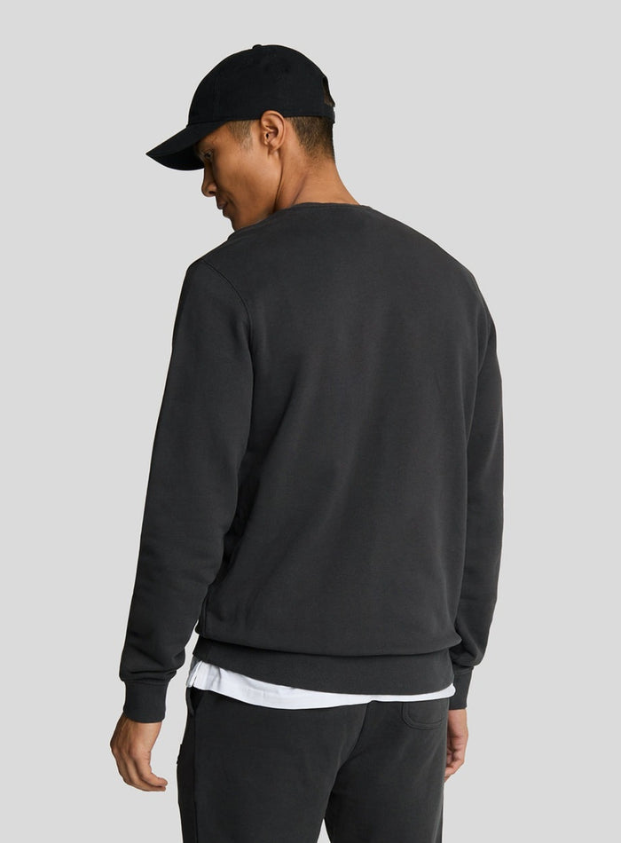 LYLE & SCOTT Cotton Crew Neck Sweatshirt Gunmetal - MAISONDEFASHION.COM