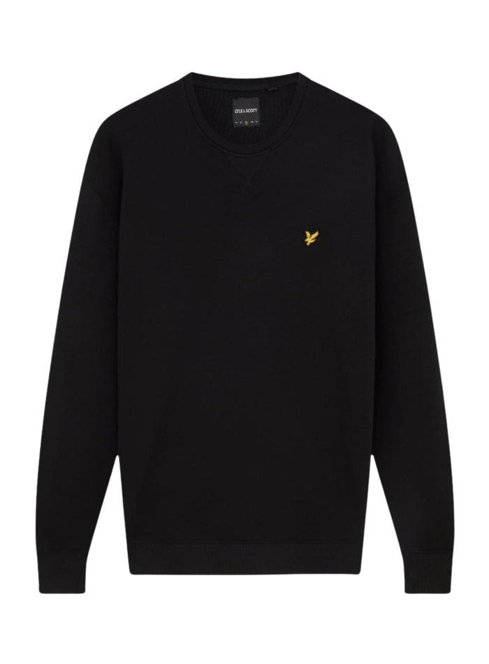 LYLE & SCOTT Cotton Crew Neck Sweatshirt Jet Black - MAISONDEFASHION.COM