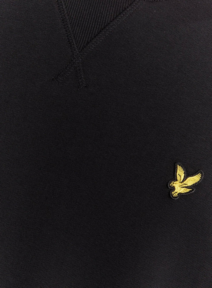 LYLE & SCOTT Cotton Crew Neck Sweatshirt Jet Black - MAISONDEFASHION.COM