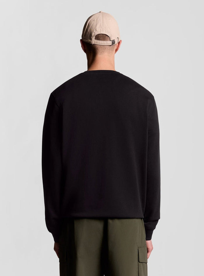 LYLE & SCOTT Cotton Crew Neck Sweatshirt Jet Black - MAISONDEFASHION.COM
