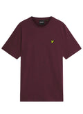 LYLE & SCOTT Cotton Crew Neck T-Shirt Burgundy - MAISONDEFASHION.COM