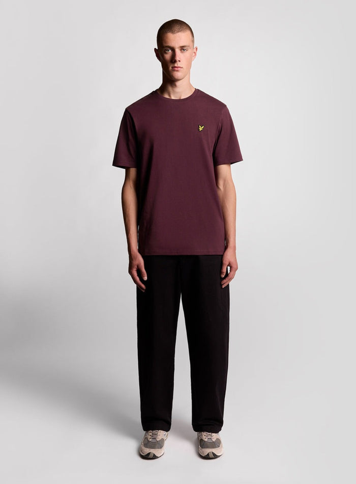 LYLE & SCOTT Cotton Crew Neck T-Shirt Burgundy - MAISONDEFASHION.COM