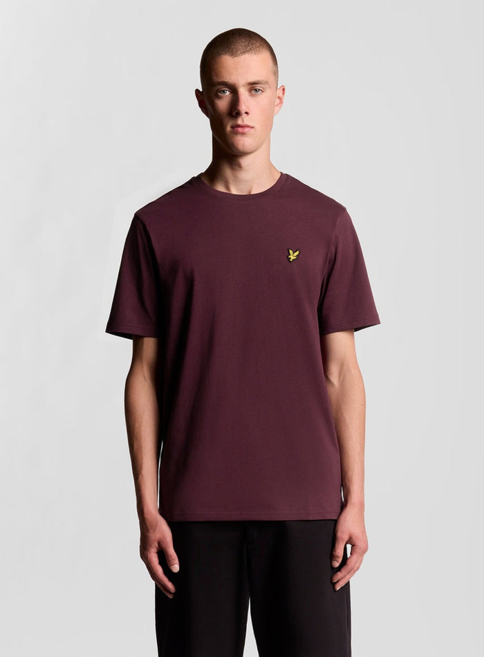 LYLE & SCOTT Cotton Crew Neck T-Shirt Burgundy - MAISONDEFASHION.COM